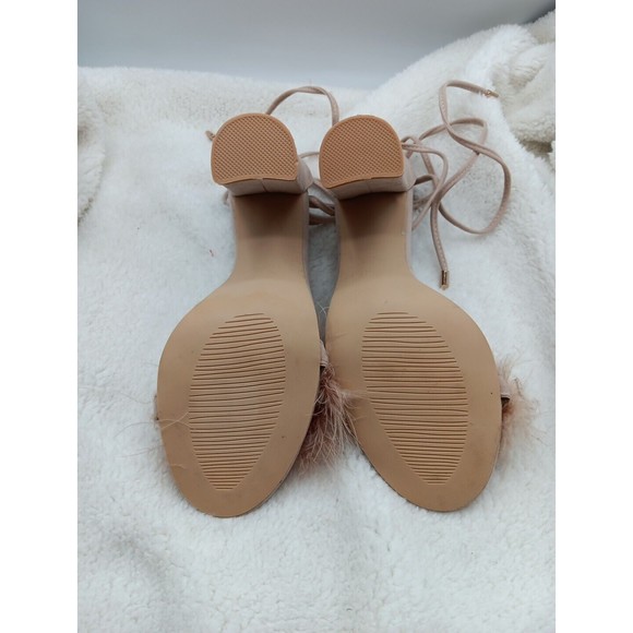 EGO Womens Beige Feather Excitee Round Toe Stiletto Heeled Sandal UK 6 M (Size8) - Picture 6 of 9